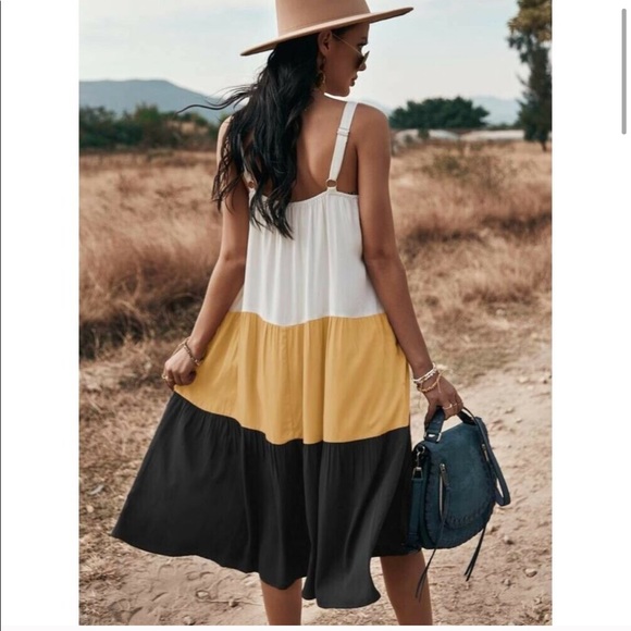 ANTHROPOLOGIE Maeve Colorblock Dress XS Petite - Picture 3 of 15